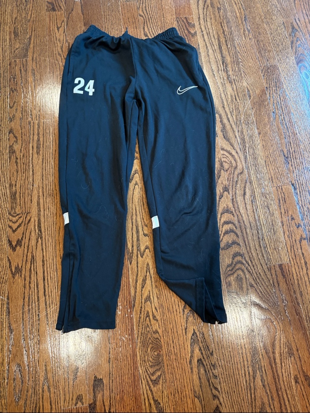 Nike Kids Black Jogger Sweatpants with White Accents